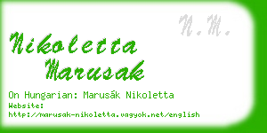 nikoletta marusak business card